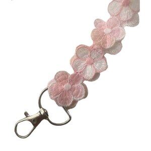 HANDMADE Delicate Pink Flowers Lanyard - Soft and Pretty